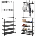 Rack Multifuncional 4 Prateleiras – Arara, Sapateira e Cabideiro Organizador