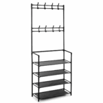 Rack Multifuncional 4 Prateleiras – Arara, Sapateira e Cabideiro Organizador