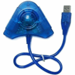 Adaptador Duplo para Controles PlayStation – Cor Azul, Conectividade Fácil