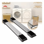 Base Suporte com Rodinhas para Geladeira e Máquina de Lavar – Branco/Preto