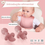 Jogo Introdução Alimentar Bebê em Silicone Premium 8 Peças – Rosa Escuro ou Claro – BBL-54