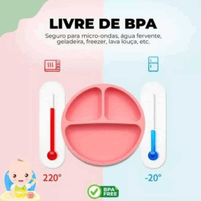 Jogo Introdução Alimentar Bebê em Silicone Premium 8 Peças – Rosa Escuro ou Claro – BBL-54