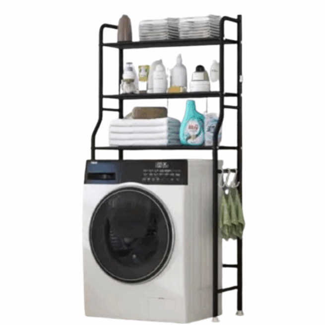 Rack Prateleira e Organizador para Lavanderia - Preto ou Branco