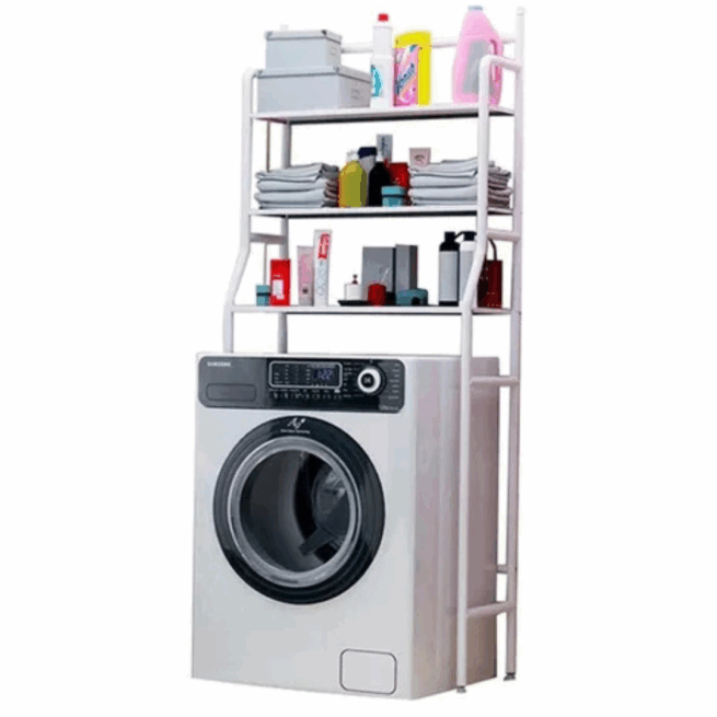 Rack Prateleira e Organizador para Lavanderia - Preto ou Branco