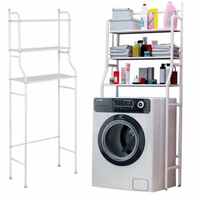 Rack Prateleira e Organizador para Lavanderia - Preto ou Branco
