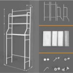 Rack Prateleira e Organizador para Lavanderia - Preto ou Branco