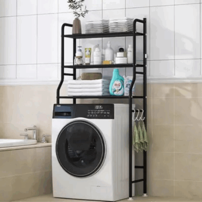 Rack Prateleira e Organizador para Lavanderia - Preto ou Branco