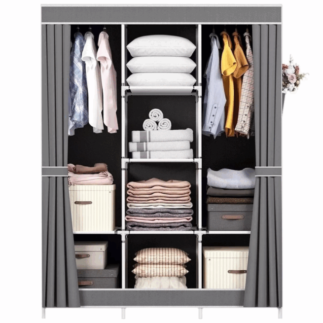 Guarda-Roupa Dobrável Inteligente - Cinza