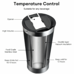 Copo Térmico Inox com Tampa e Abridor 473 ml - Azul Royal (Normal)