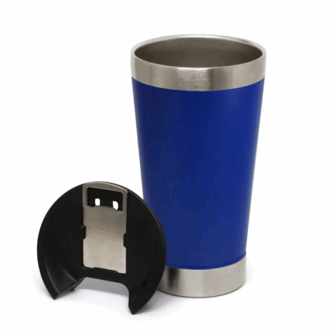 Copo Térmico Inox com Tampa e Abridor 473 ml - Azul Royal (Normal)