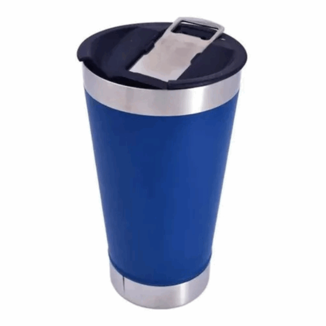 Copo Térmico Inox com Tampa e Abridor 473 ml - Azul Royal (Normal)