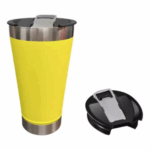 Copo Térmico Inox com Tampa e Abridor 473 ml - Amarelo (Personalizado)