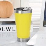 Copo Térmico Inox com Tampa e Abridor 473 ml - Amarelo (Normal)