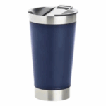 Copo Térmico Inox 473 ml com Tampa e Abridor – Azul Escuro Personalizado – Design Funcional