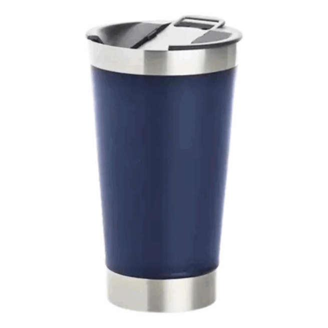 Copo Térmico Inox com Tampa e Abridor 473 ml - Azul Escuro (Normal)