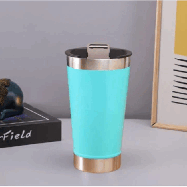 Copo Térmico Inox com Tampa e Abridor 473 ml - Verde Água (Normal)