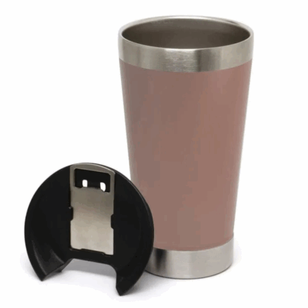 Copo Térmico Inox com Tampa e Abridor 473 ml - Rosê (Normal)