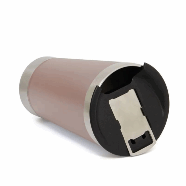 Copo Térmico Inox com Tampa e Abridor 473 ml - Rosê (Normal)