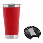 Copo Térmico Inox com Tampa e Abridor 473 ml - Vermelho (Normal)