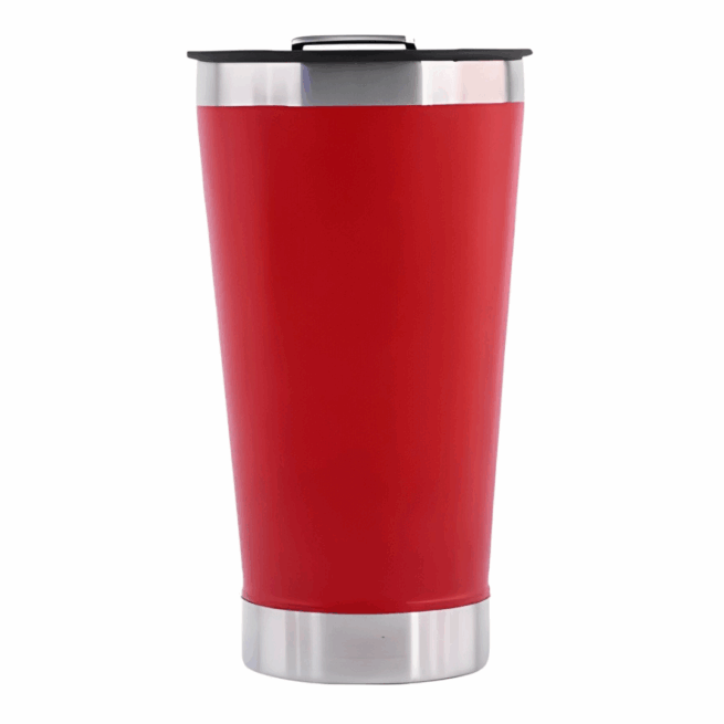 Copo Térmico Inox com Tampa e Abridor 473 ml - Vermelho (Normal)