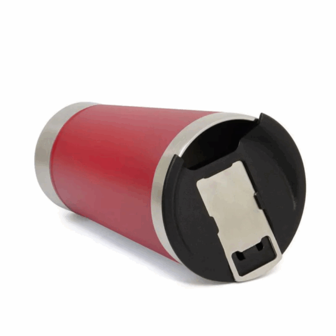 Copo Térmico Inox com Tampa e Abridor 473 ml - Vermelho (Normal)