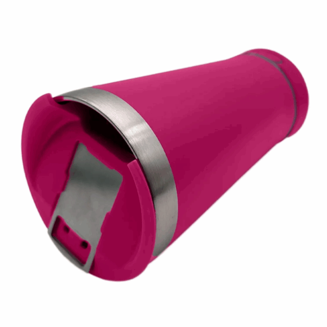 Copo Térmico Bluetooth Personalizado com Tampa e Abridor 420ml - Magenta (Fúcsia, Rosa)