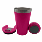 Copo Térmico Bluetooth Personalizado com Tampa e Abridor 420ml - Magenta (Fúcsia, Rosa)