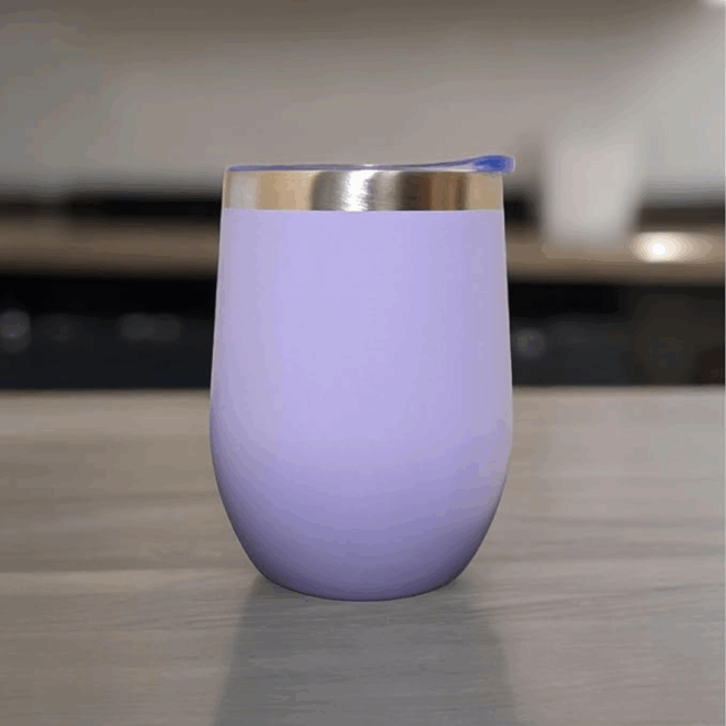 Copo Cuia Térmico Inox com Tampa Antivazamento 360 ml – Cor Lilás – Praticidade Diária