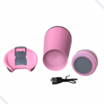 Copo Térmico Bluetooth Personalizado com Som LED, Tampa e Abridor 420 ml – Rosa – Modernidade e Funcionalidade