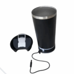 Copo Térmico Bluetooth com Som, LED, Tampa e Abridor 420 ml – Preto – Inovação para seu Dia a Dia