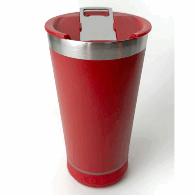 Copo Térmico Bluetooth Som Led com Tampa e Abridor 420 ml - Vermelho (Normal)