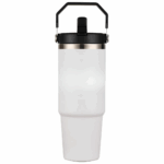 Garrafa Térmica Flip Straw Tumbler 900 ml com Alça e Canudo - Branco (Normal Grande)