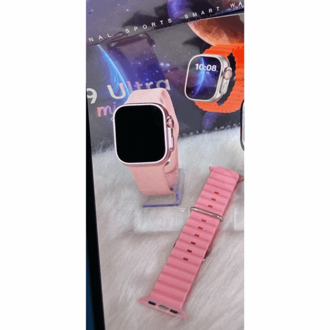 Relógio Smartwatch GS9 Ultra Mini 41mm com 2 Pulseiras – Rosa Elegante