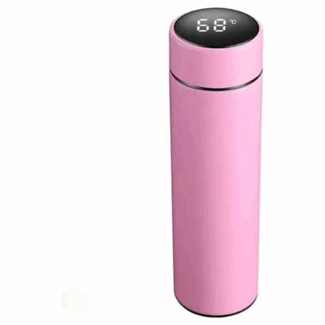 Garrafa Térmica com LED e Termômetro 500 ml - Rosa (Normal)