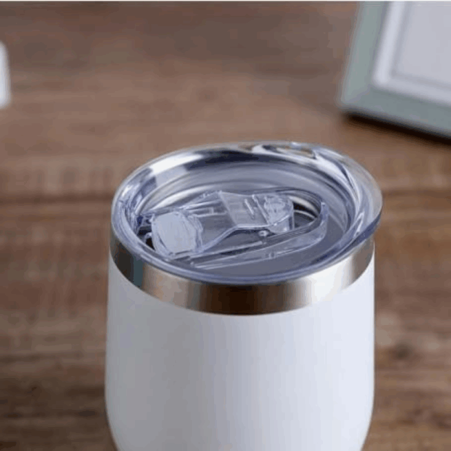 Copo Cuia Térmico Inox 360 ml com Tampa Antivazamento – Branco Elegante – Versão Normal