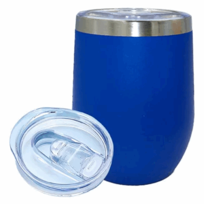 Copo Cuia Térmico Inox 360 ml com Tampa Antivazamento – Azul – Compacto e Prático