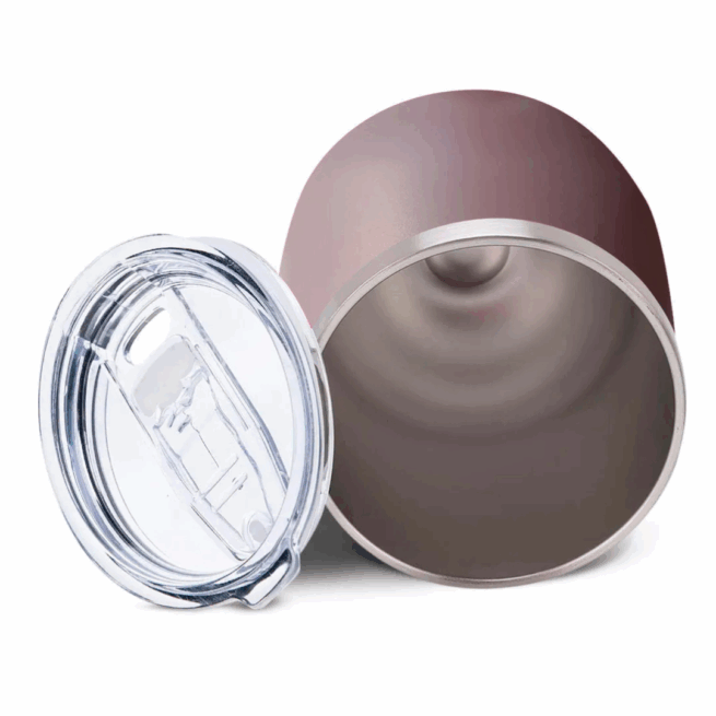 Copo Cuia Térmico Inox 360 ml com Tampa Antivazamento – Rosê – Praticidade Diária