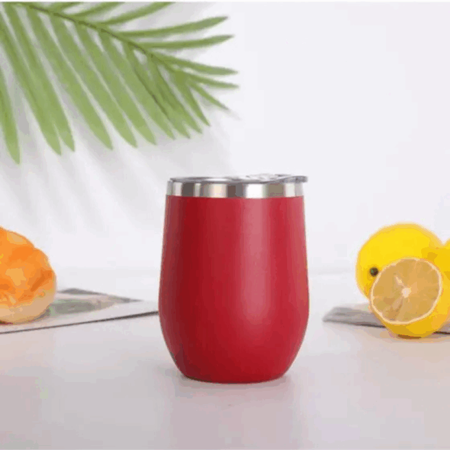 Copo Cuia Térmico Inox 360 ml com Tampa Antivazamento – Vermelho – Versão Normal