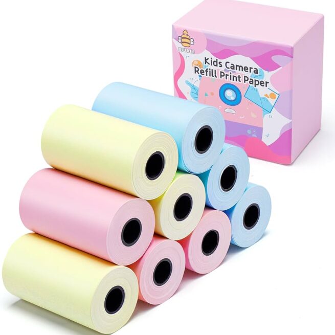Papel de Impressora Infantil com Estampa Câmera Colorido