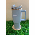 Copo Caneca Térmica Inox 1200 ml com Alça e Canudo - Azul Bebê (Personalizado)