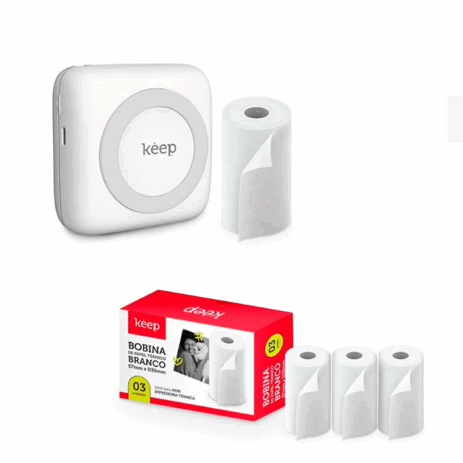 Papel de Impressora Infantil com Estampa Câmera Branco