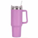Copo Caneca Térmica Inox com Alça e Canudo 1200 ml - Lilás (Normal)