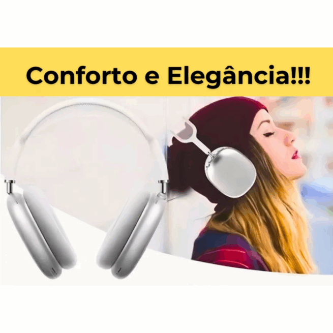 Fone de Ouvido Bluetooth Air P9 – Wireless – Cor Prata – Conexão Estável