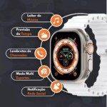 Relógio Smartwatch Ultra 9 Bivolt 49mm com 7 Pulseiras
