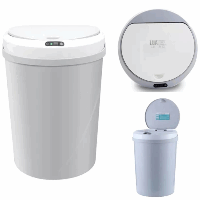 Lixeira Automática 12L com Sensor LK-2112 - Cinza
