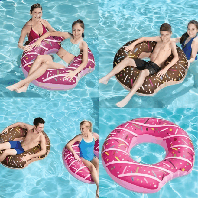 Boia Inflável Donut Rosa ou Marrom MOR – Suporta até 90kg