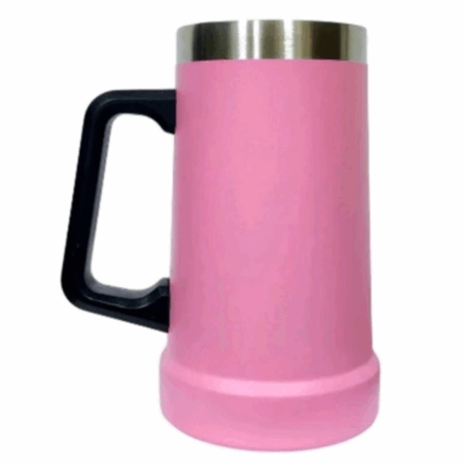 Caneca Térmica Inox de Cerveja 709ml - Rosa (Normal)