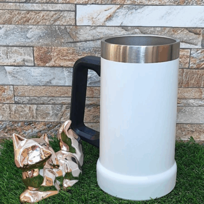 Caneca Térmica Inox de Cerveja 709 ml - Branco (Normal)