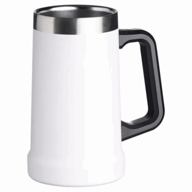 Caneca Térmica Inox de Cerveja 709 ml - Branco (Normal)
