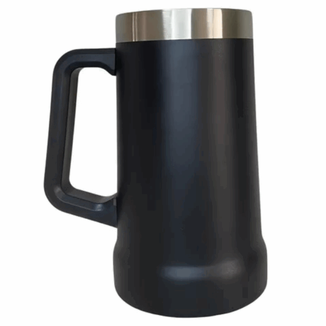 Caneca Térmica Inox de Cerveja 709 ml - Preto (Normal)